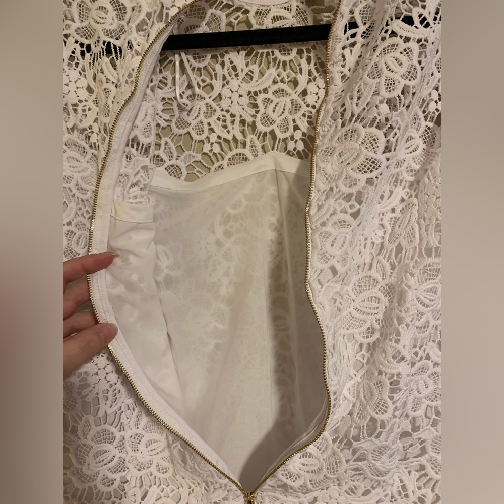 Nanette Lepore Spring Bloom White Lace Top with lining size Small new nwt - Picture 11 of 11